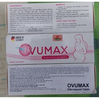 Viên sủi Vumax (hộp 10 viên sủi)  hỗ trợ cho phụ nữ chuẩn bị mangthai