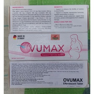 Viên sủi Vumax (hộp 10 viên sủi)  hỗ trợ cho phụ nữ chuẩn bị mangthai