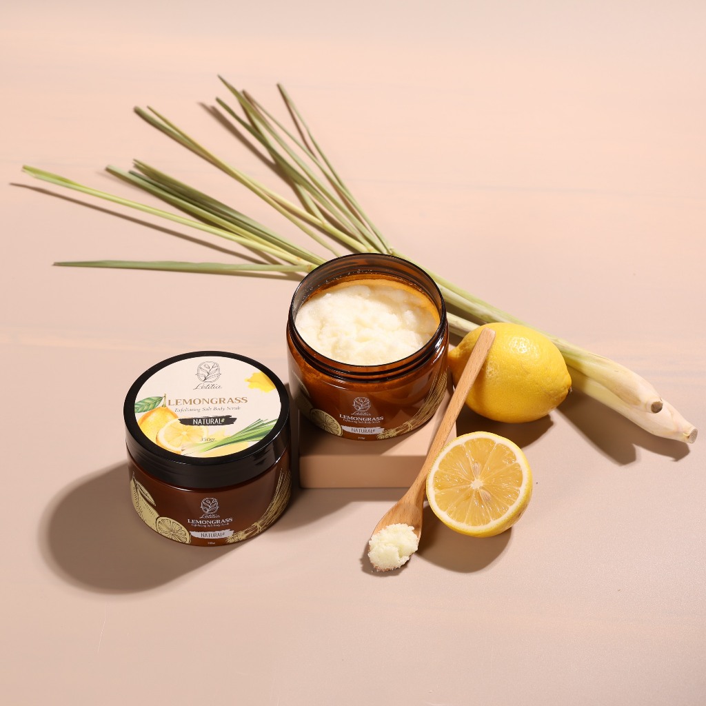 Tẩy Tế Bào Chết, Muối Tắm - Body Scrub Letitia Hương Sả chanh làm sạch sâu da Size 100/350g