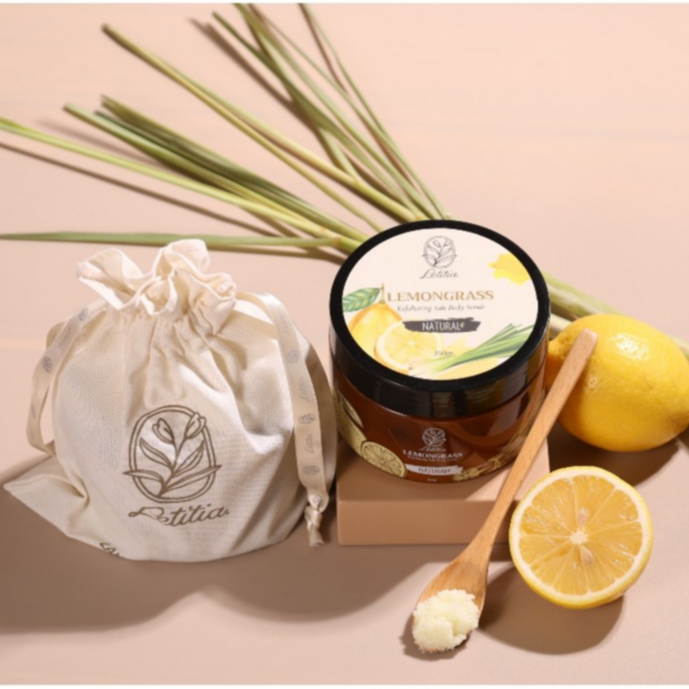 Tẩy Tế Bào Chết, Muối Tắm - Body Scrub Letitia Hương Sả chanh làm sạch sâu da Size 100/350g