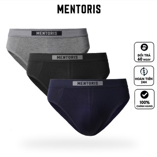 Combo 3 Quần lót tam giác nam BRIEF BAMBOO Mentoris kháng khuẩn, mềm mại và thấp hút tốt CB3MBF02