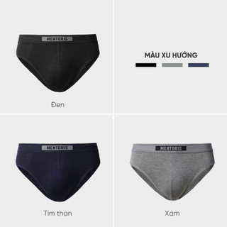 Combo 3 Quần lót tam giác nam BRIEF BAMBOO Mentoris kháng khuẩn, mềm mại và thấp hút tốt CB3MBF02