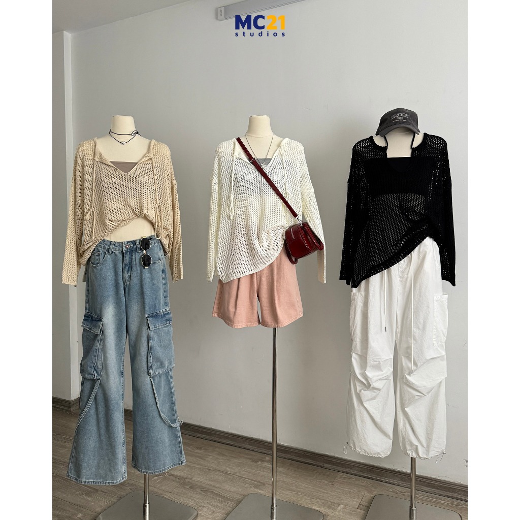 Ảnh Quần sooc jeans MC21.STUDIOS dáng lửng short Unisex Ulzzang Streetwear Hàn Quốc chất denim bò Q4116 2