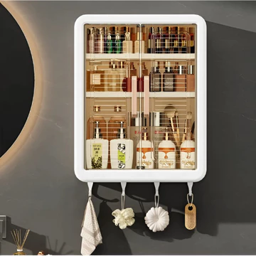 Tủ Nhà Tắm tủ đựng mỹ phẩm 4 Tầng , tủ đựng gia vị bếp , tủ thuốc gia đình không thấm nước không cần khoan
