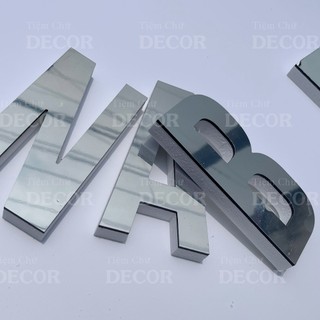 Chữ Nổi Bạc Gương 15cm T1 In Hoa Dán Tường Trang Trí Shop - Chữ Decor Biển quảng cáo Chất Liệu Fomex Alu