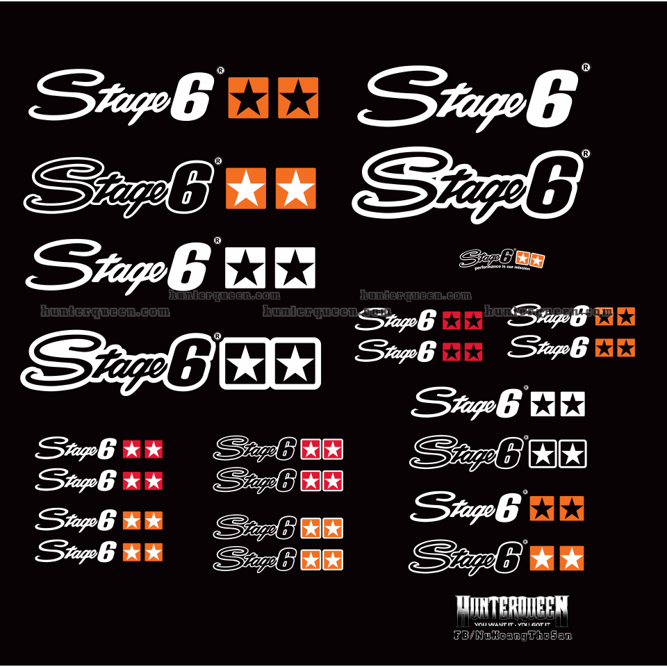 [Tem lột tách nền] Nhiều mẫu STAGE6 cực đẹp. Decal phản quang 3M chống nước. Decal STAGE 6 tách nền hoàn toàn