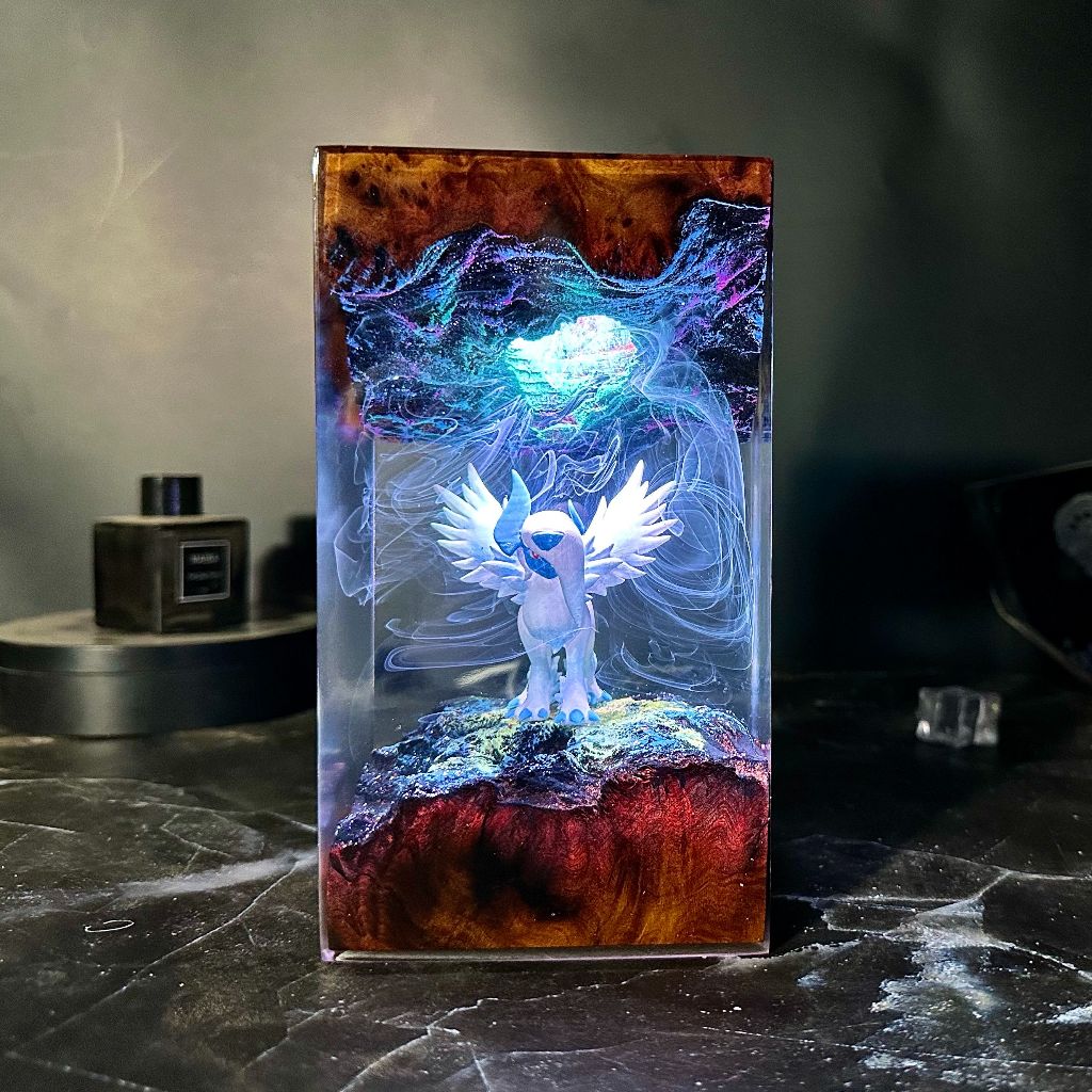 ABSOL Pokemon epoxy resin, Đèn ngủ Pokemon, đèn trang trí làm từ gỗ nu ...