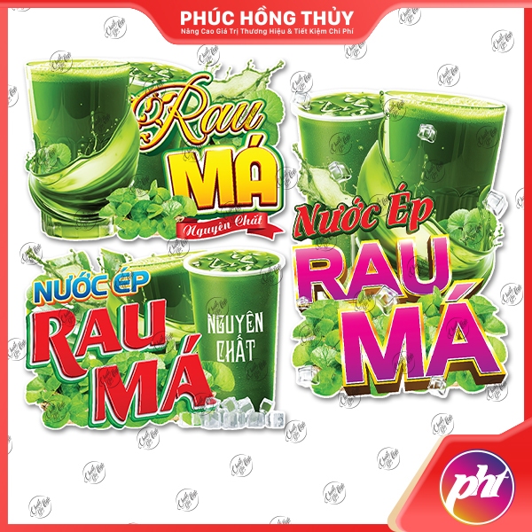 Miếng dán RAU MÁ trang trí decal menu món ăn vặt giải khát | Shopee ...