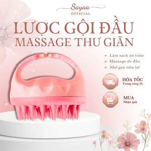 Lược gội đầu Sayaa bằng silicon mát xa da đầu giảm rụng kích thích mọc tóc