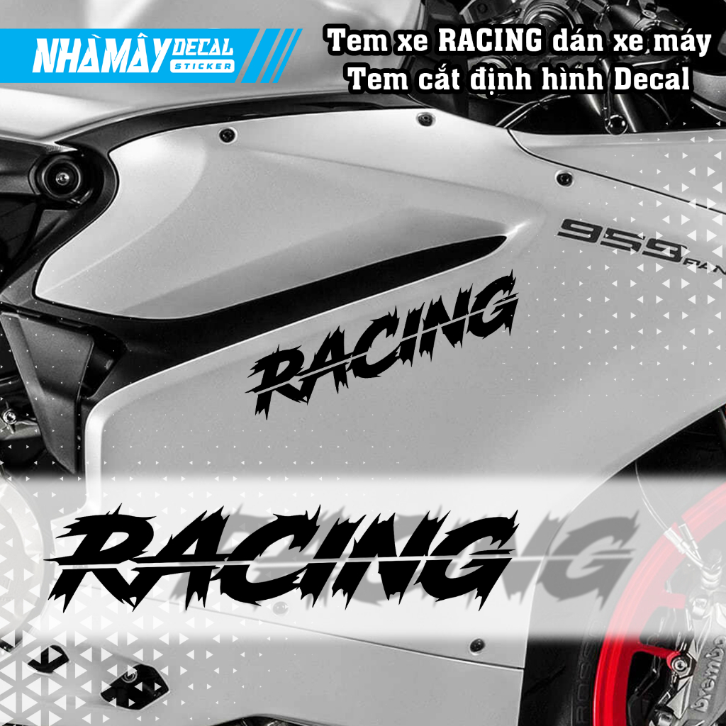 [ MUA 1 TẶNG 1 ] Tem dán xe Racing - Tem Decal cắt định hình - Kích ...