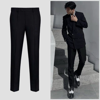 Quần Tây Đen Wanes Twill Slim Fit Trousers In Black [Vải Chéo Chuyên May Vest Cao Cấp]