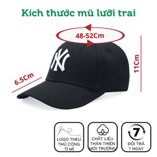 Mũ lưỡi trai cho bé 3-7 tuổi thêu NY, Nón lưỡi trai kiểu dáng basic đi học đi chơi siêu xinh dành cho nam nữ siêu đẹp