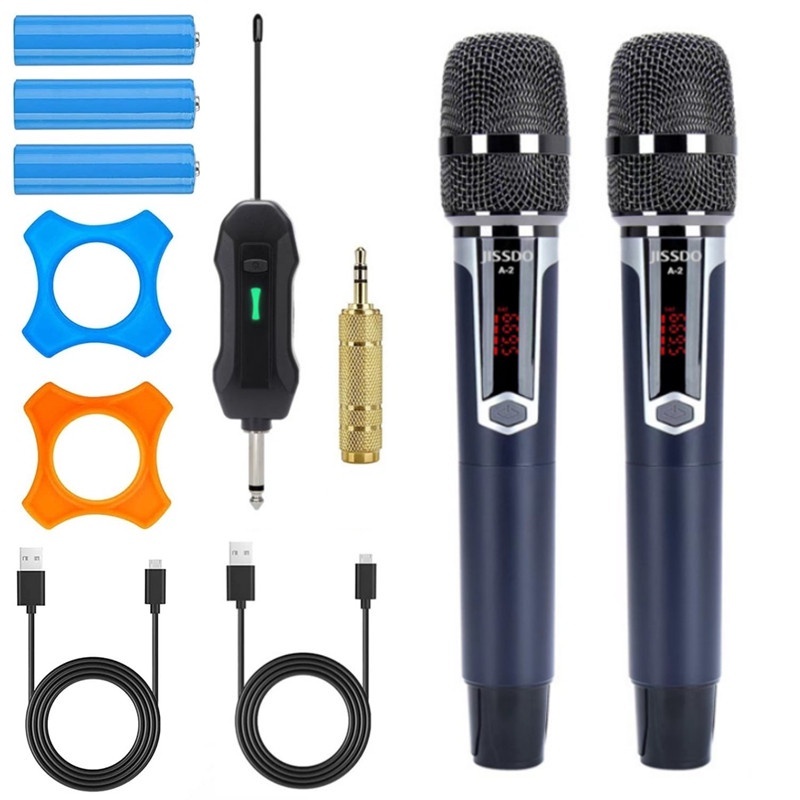 Giảm giá lớn JISSDO Micro Không Dây Kép Có Thể Sạc Lại Mic Karaoke với ...