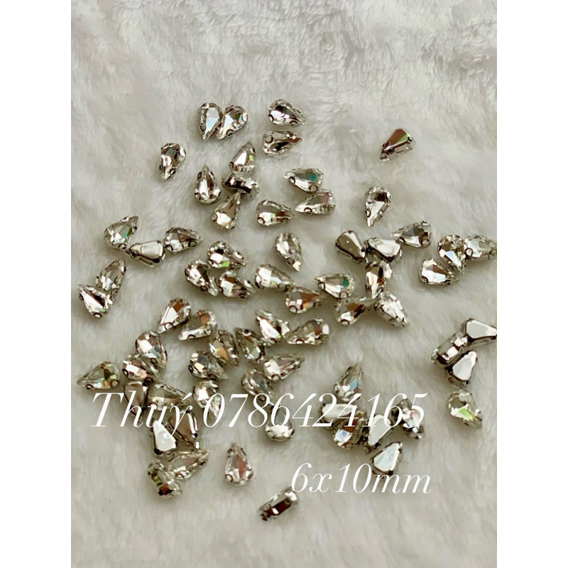 Set 50 hạt đá giọt nước pha Lê