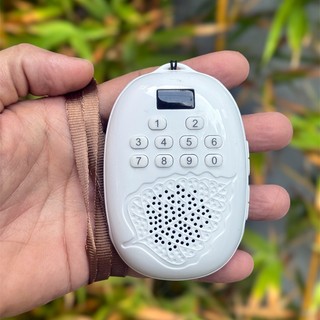 Máy nghe kinh niệm phật JSA03 có sẵn 51 bài / có khe thẻ nhớ / cổng tai nghe 3.5mm / nghe liên tục 10 giờ / dây đeo cổ