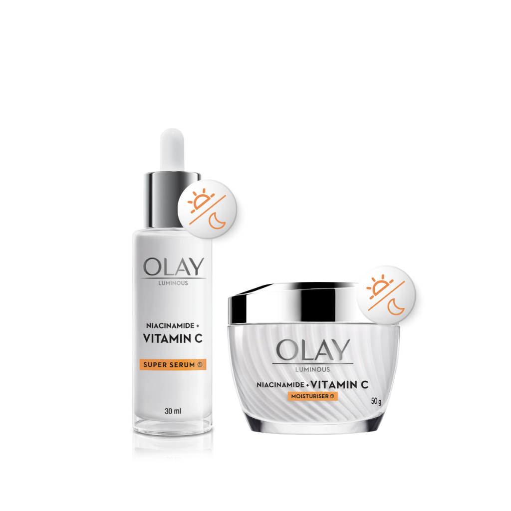Ảnh Combo2:Kem Dưỡng & Super Serum OLAY Luminous Niacinamide & Vitamin C Giúp Mờ Vết Thâm, Đốm Nâu, Dưỡng Sáng Da (50G+30ML) 1