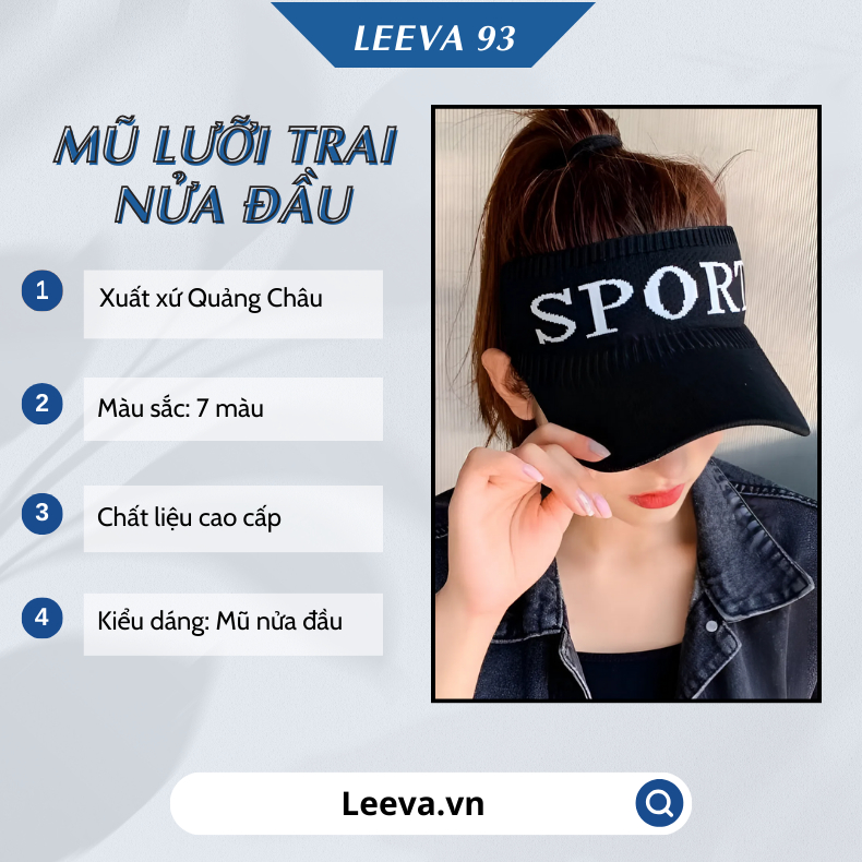 Mũ lưỡi trai Sport thể thao nam nữ hở đầu, chống nắng