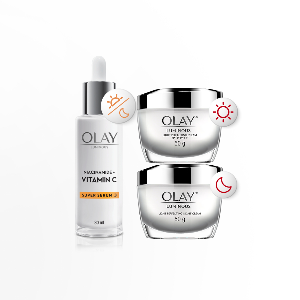 Ảnh Combo 3: Kem Dưỡng Ẩm Ngày, Đêm OLAY LUMINOUS + Super Serum OLAY LUMINOUS NIACINAMIDE VITAMIN C (50G X2 + 30ML) 1