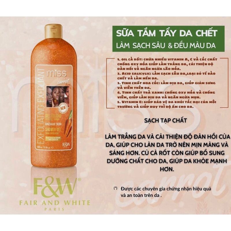 Sữa tắm tẩy da chết nhẹ nhàng của FW Pháp - Exfoliating exfoliant