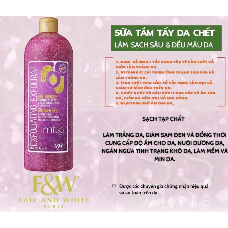 Sữa tắm tẩy da chết nhẹ nhàng của FW Pháp - Exfoliating exfoliant