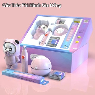 Bộ Dụng Cụ Học Tập 6 Món Kuromi/ Pokemon/ Phi Hành Gia/ Panda Bao Gồm Bút Tẩy, Hộp Gọt Bút Chì, Máy Quét Bụi, Bút Chì