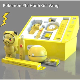 Bộ Dụng Cụ Học Tập 6 Món Kuromi/ Pokemon/ Phi Hành Gia/ Panda Bao Gồm Bút Tẩy, Hộp Gọt Bút Chì, Máy Quét Bụi, Bút Chì