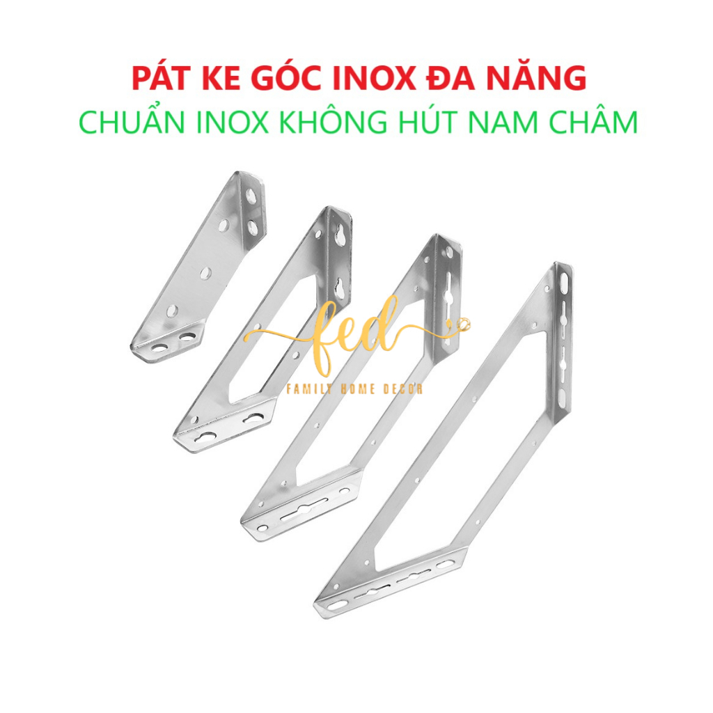 (Combo 2 cái) Pát Ke Góc Inox Đa Năng - Nẹp Góc Đồ Nội Thất Hình Thang ...