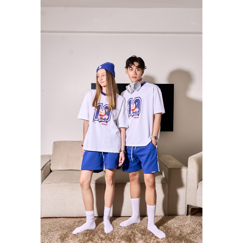 Ảnh Áo thun Form rộng NOAM Ice Hockey Player Unisex 100% Cotton - Màu trắng 3