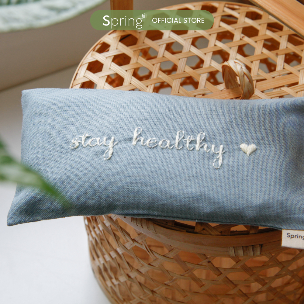 Gối chườm mắt thêu tay, hương thảo mộc Lavender nhập Pháp, Aromatherapy ...
