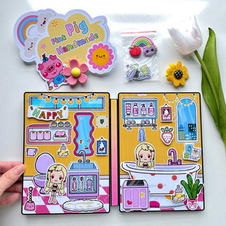 Đồ chơi ngôi nhà công chúa tóc mây - Búp bê giấy Pighandmade