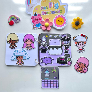 Đồ chơi bóc dán 5 căn hộ mini của búp bê Sario - Búp bê giấy Pighandmade