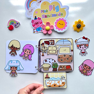 Đồ chơi bóc dán 5 căn hộ mini của búp bê Sario - Búp bê giấy Pighandmade