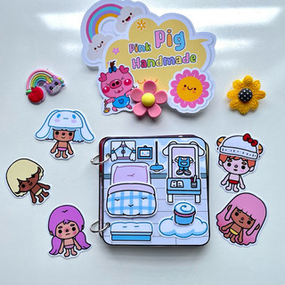 Đồ chơi bóc dán 5 căn hộ mini của búp bê Sario - Búp bê giấy Pighandmade