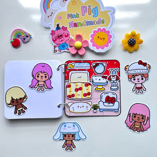 Đồ chơi bóc dán 5 căn hộ mini của búp bê Sario - Búp bê giấy Pighandmade