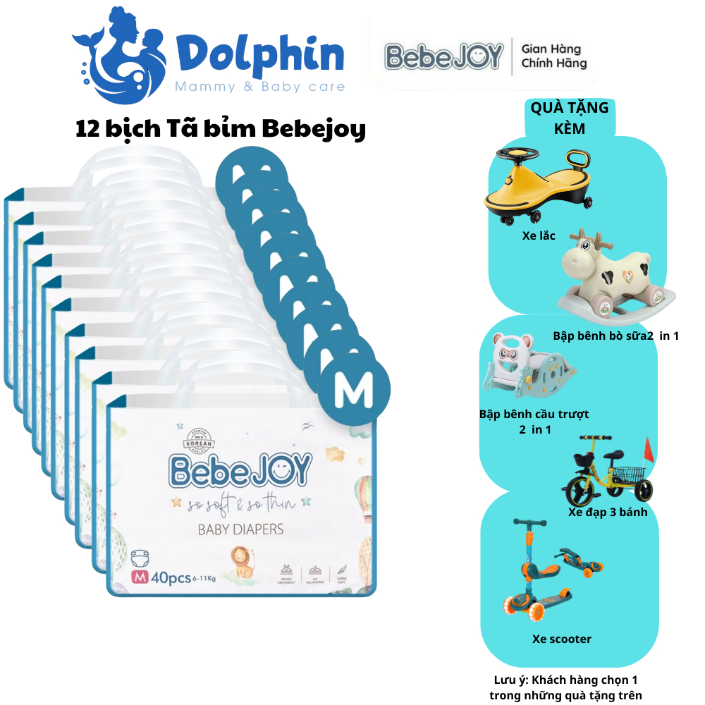 12 bịch bỉm Bebejoy đủ size nhiều quà tặng hấp dẫn | Shopee Việt Nam
