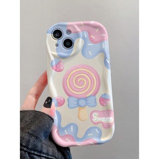Ốp lưng iphone cạnh sóng nổi Sweet giá đỡ kẹo mút 6/7/8/plus/x/xr/xs/11/12/13/14/15/16/pro max - xx2156
