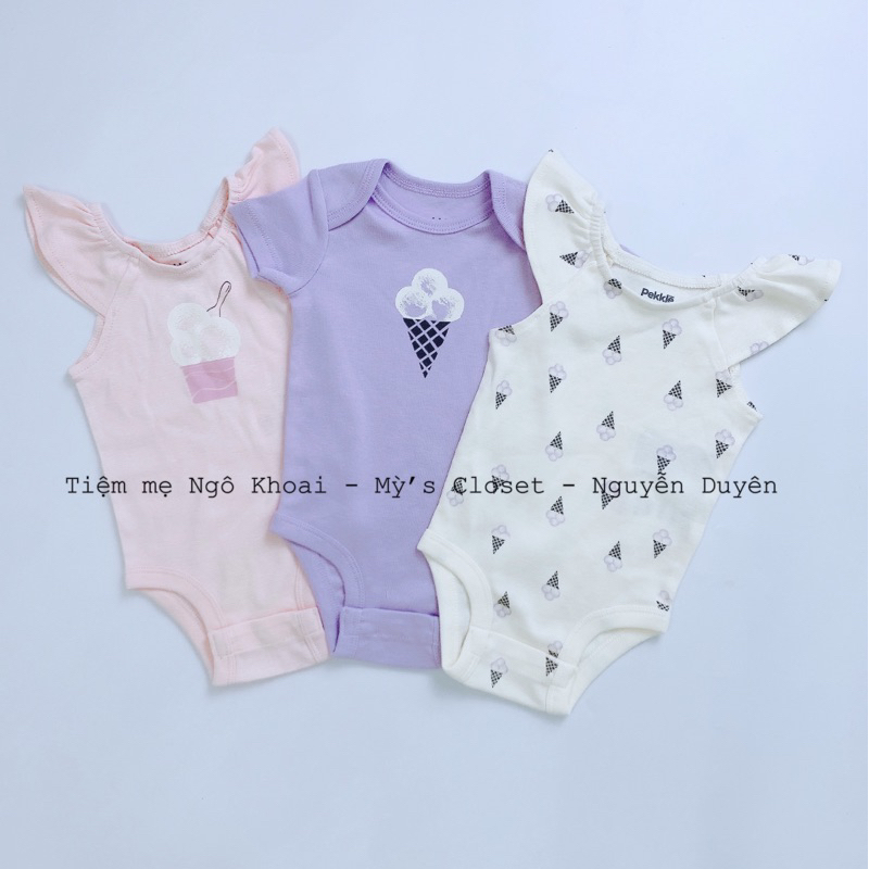 [MD37]6/9-9/12m Body suit/ áo liền thân ngắn tay PeKKLe xuất xịn