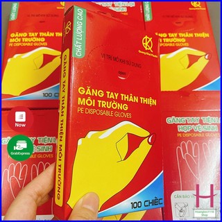 Hộp 100 chiếc găng tay nilon dùng 1 lần an toàn, thân thiện với môi trường {H}