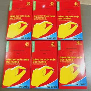 Hộp 100 chiếc găng tay nilon dùng 1 lần an toàn, thân thiện với môi trường {H}