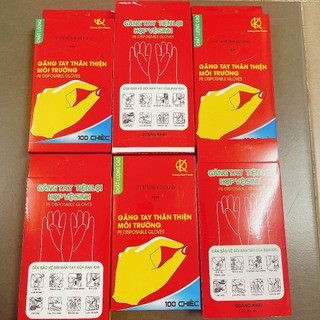 Hộp 100 chiếc găng tay nilon dùng 1 lần an toàn, thân thiện với môi trường {H}