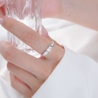 Nhẫn bạc nam nữ LAMY Gemstone-Studded Couple Ring Silver 8239