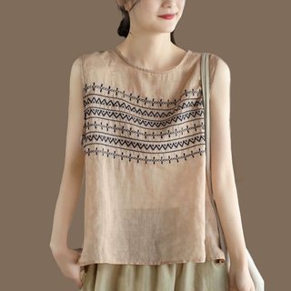 Áo sát nách nữ dáng suông chất vải đũi tơ mềm nhẹ SP21