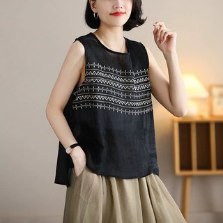 Áo sát nách nữ dáng suông chất vải đũi tơ mềm nhẹ SP21
