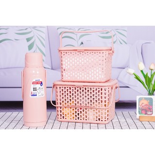Giỏ nắp nhí - nhỏ - lớn - đại Plus DUY TÂN nhựa PP, giỏ nhựa đa năng có nắp gài, quai xách tiện lợi