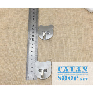 Vỉ móc kim loại inox dán tường chịu lực, Set 3 móc dán tường chất liệu cao cấp không gỉ set an toàn - GD809-Vi3DT