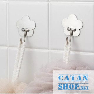 Vỉ móc kim loại inox dán tường chịu lực, Set 3 móc dán tường chất liệu cao cấp không gỉ set an toàn - GD809-Vi3DT