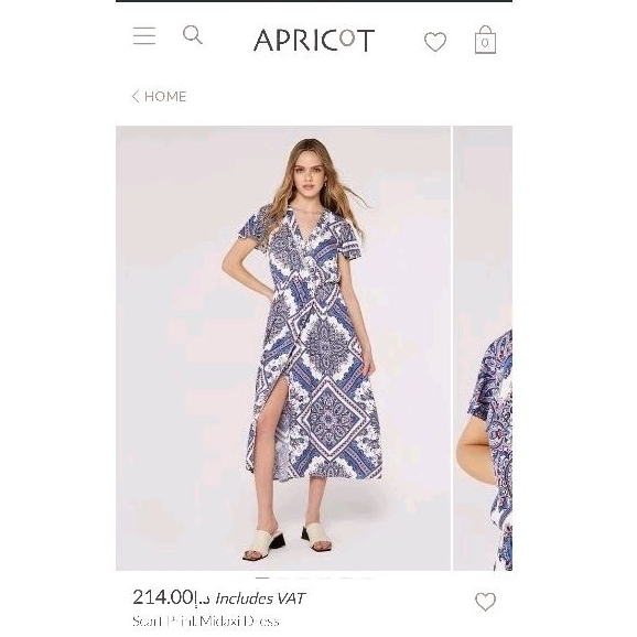 (Sale) Đầm hoạ tiết tà lệch Apricot* bigsize - dư xịn