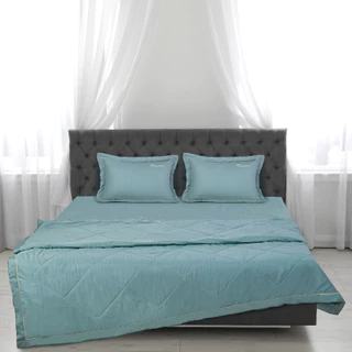 Bộ Drap chăn ga Everon ESTR 23056 màu xanh Sapphire Blue họa tiết trơn vải tencel rayon