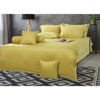 Bộ Drap chăn ga Everon ESTR 23054 màu vàng Honey Yellow họa tiết trơn vải tencel rayon