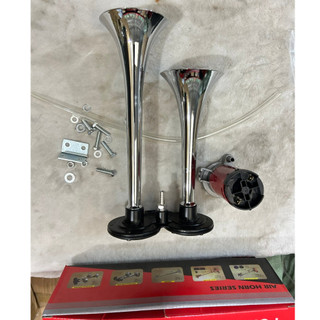 Còi sinh hơi 2 loa inox, còi sinh hơi điện 12v 24v.